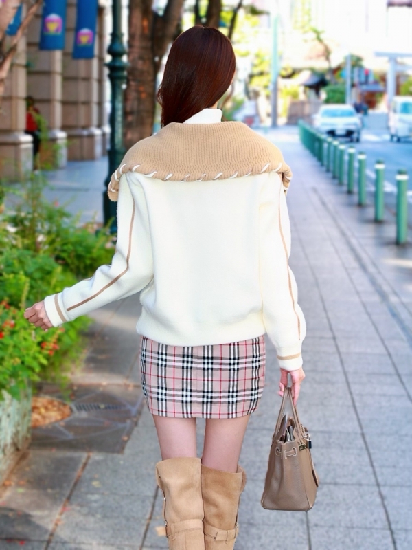 ケープカラーパイピングブルゾンIVORY 商品イメージ4