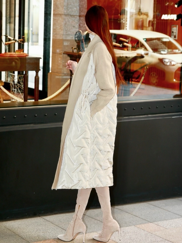 キルティングダウンニットコートCREAM 商品イメージ3