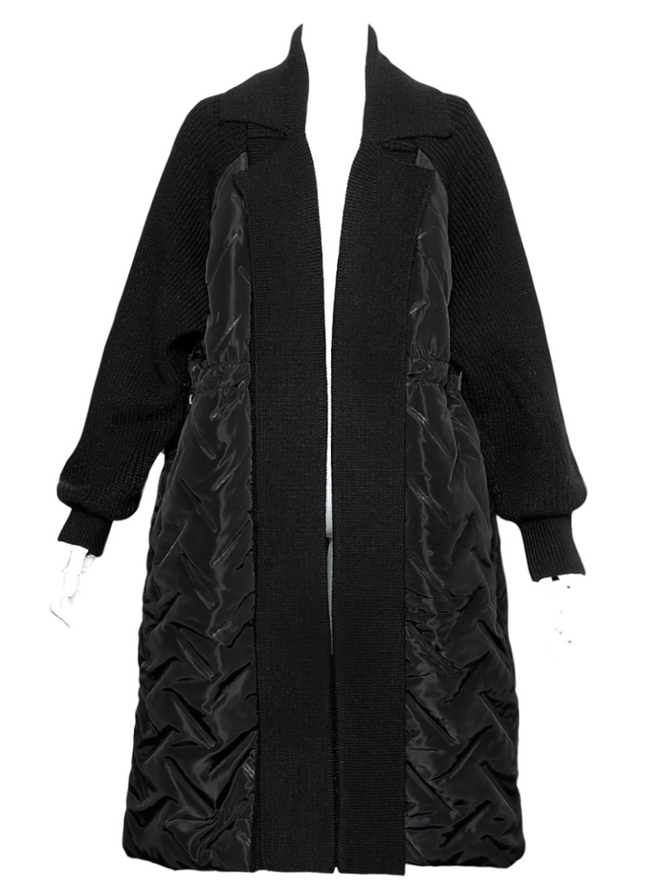 キルティングダウンニットコートBLACK スタイリングイメージ1