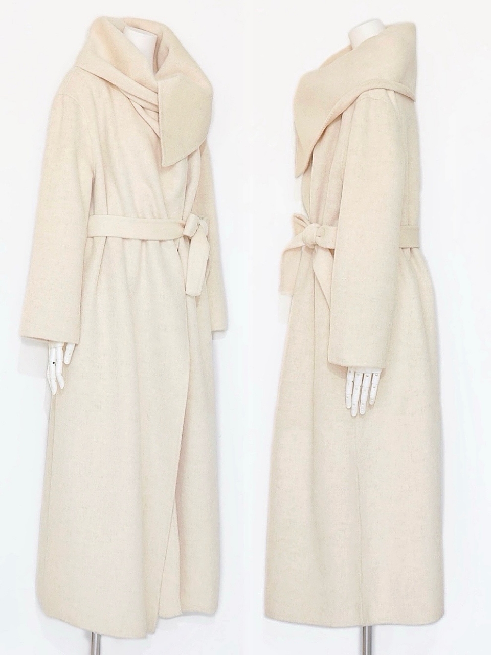 Mara2Wayカシミアウール100%ロングコートIVORY | miimi online store