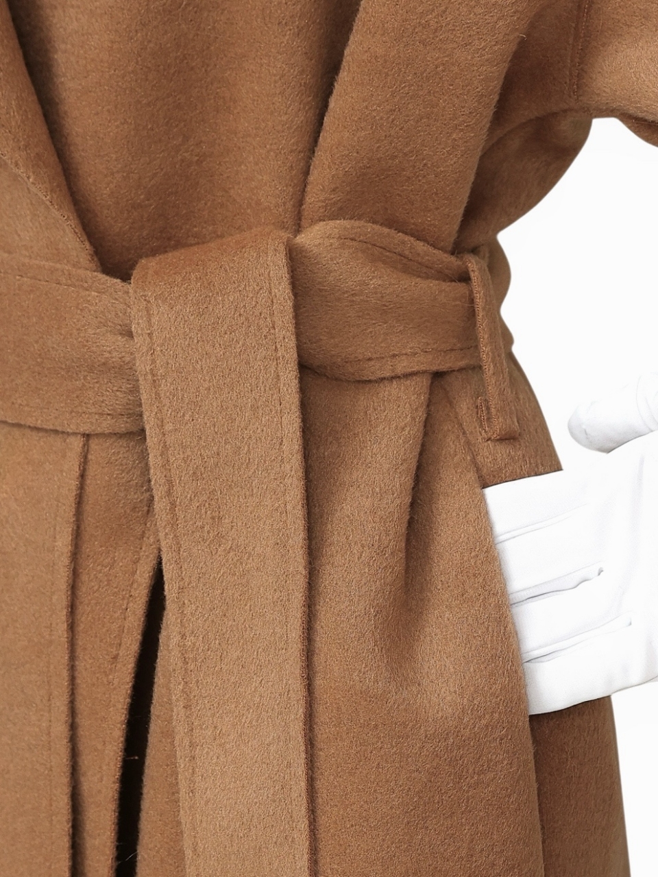 ☆再販予約31日23時迄☆袖ファーカシミア混ウール100%ロングコートCAMEL スタイリングイメージ7