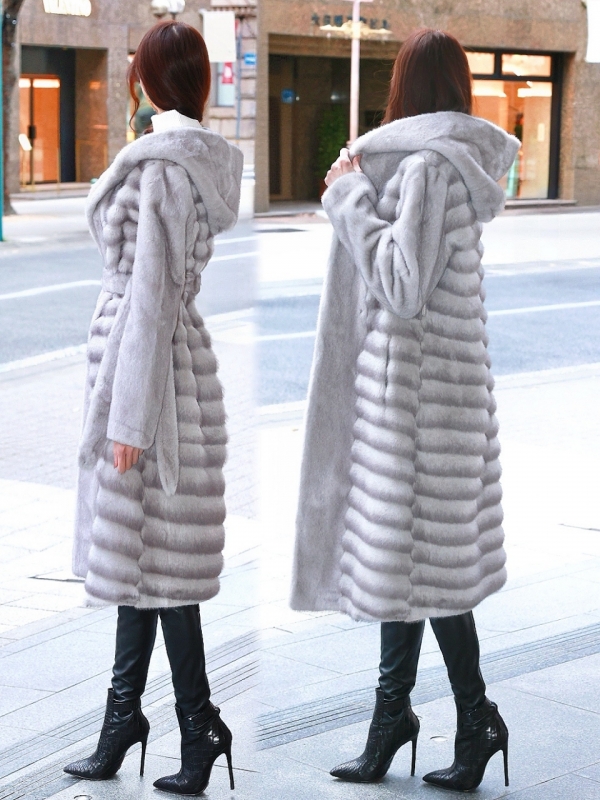 ☆再販予約31日23時迄☆LADYフェイクチンチラミンクファームートンコートGRAY 商品イメージ5
