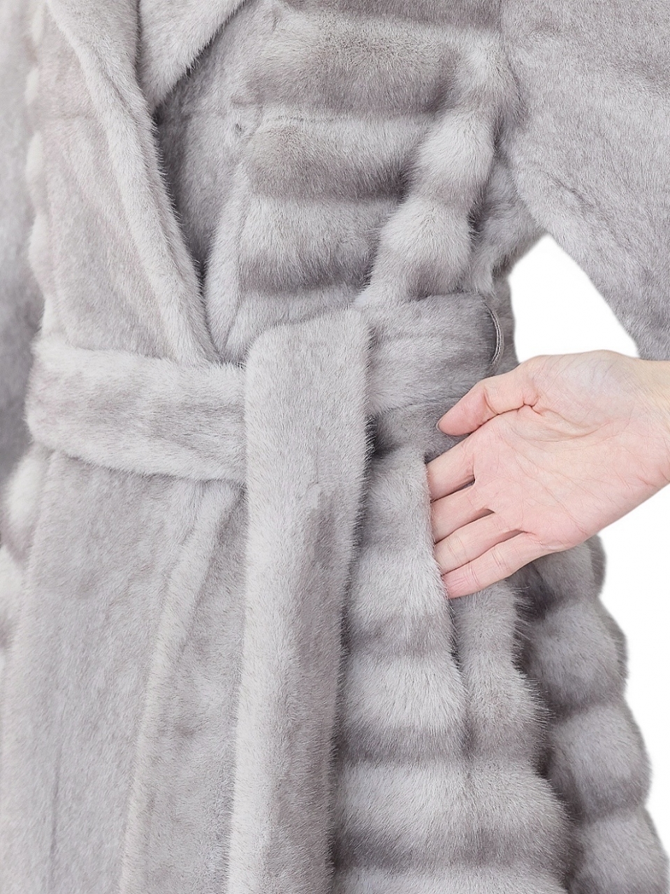 ☆再販予約31日23時迄☆LADYフェイクチンチラミンクファームートンコートGRAY スタイリングイメージ6