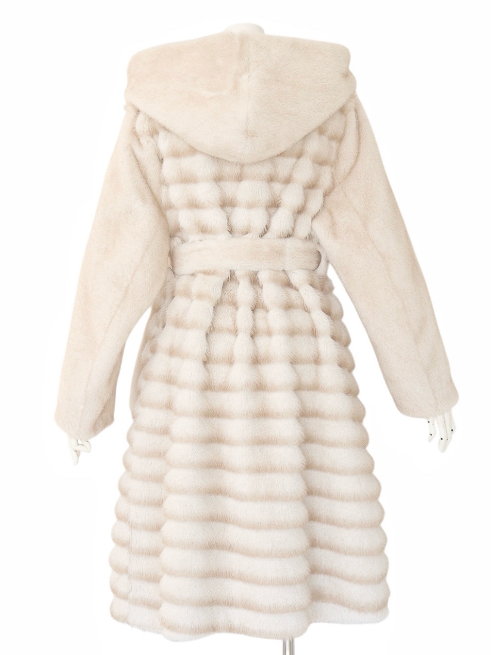 ☆再販予約31日23時迄☆LADYフェイクチンチラミンクファームートンコートIVORY スタイリングイメージ4