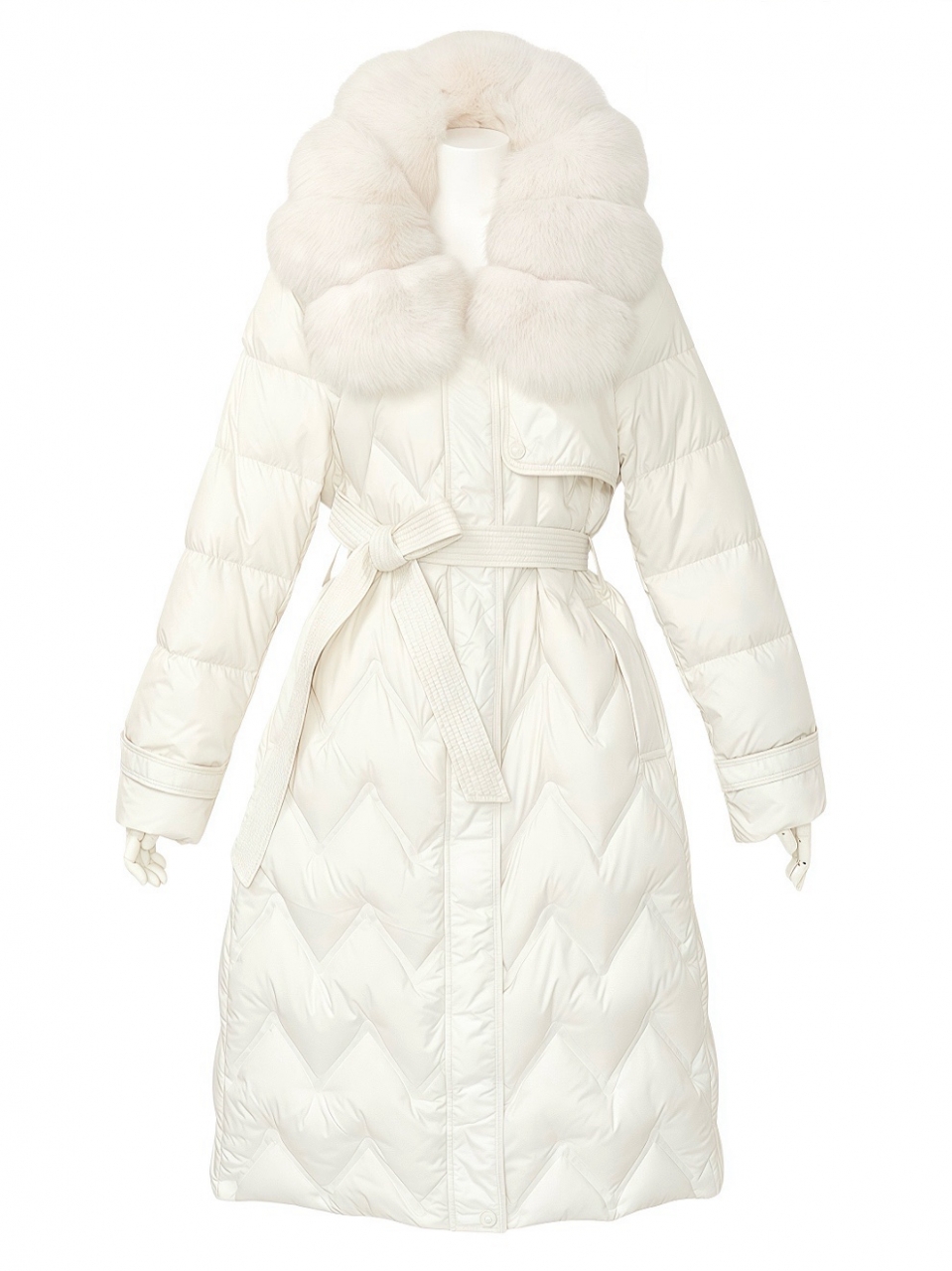 ☆再販予約31日23時迄☆Real Fox For フローラグースダウンロングコートIVORY スタイリングイメージ1