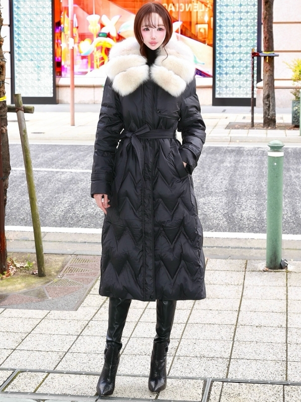 ☆再販予約31日23時迄☆Real Fox For フローラグースダウンロングコートBLACK 商品イメージ1