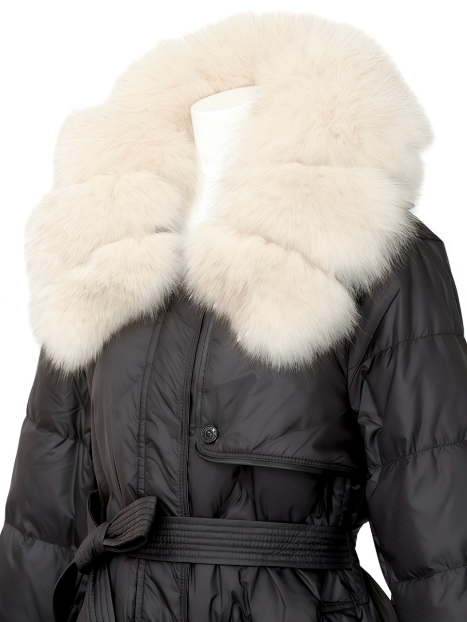 ☆再販予約31日23時迄☆Real Fox For フローラグースダウンロングコートBLACK スタイリングイメージ5