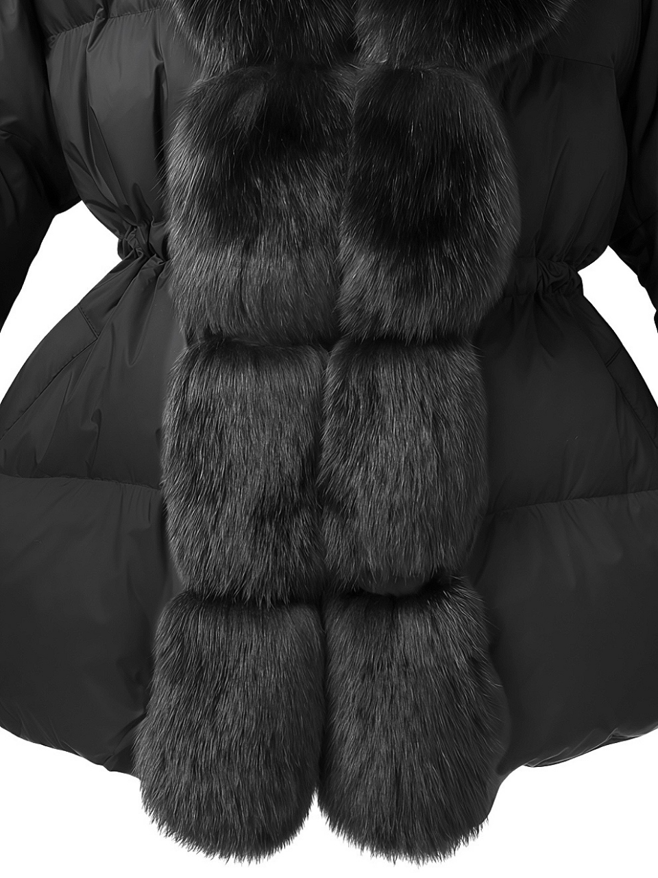 Real Fox For ボンボングースダウンロングコートBLACK スタイリングイメージ8