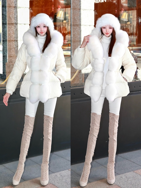 Real Fox For ボンボングースダウンロングコートIVORY 商品イメージ2